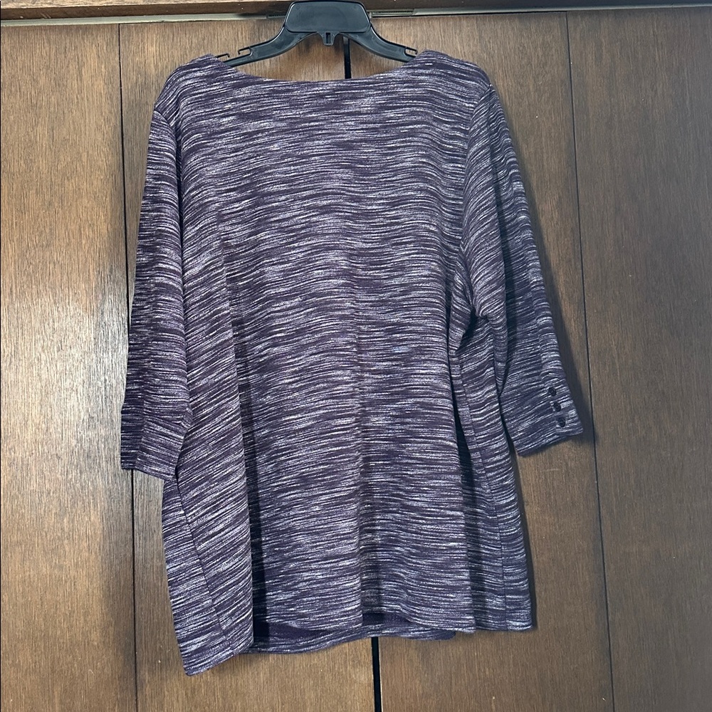 Croft & Barrow Women's purple heathered top 2x worn once! - Picture 5 of 5